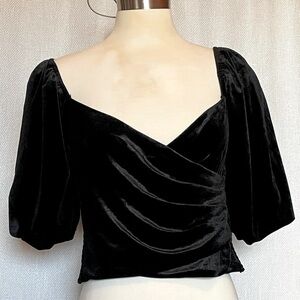 Lucy Paris Helena wrap top. Black velvet